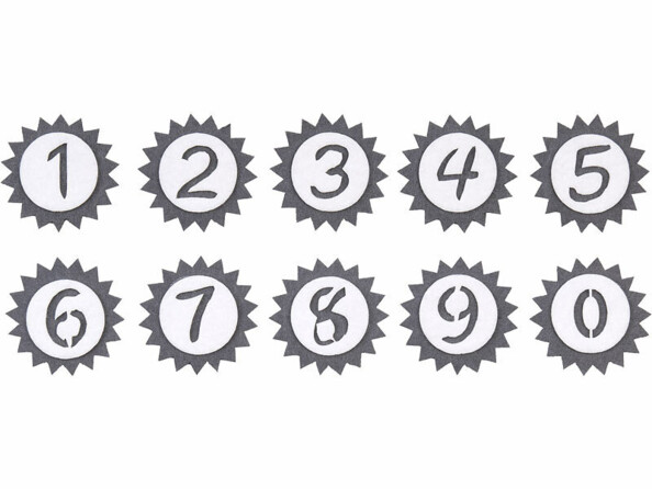 chiffres remplaçables de 0 à 9 pour couronne d'anniversaire