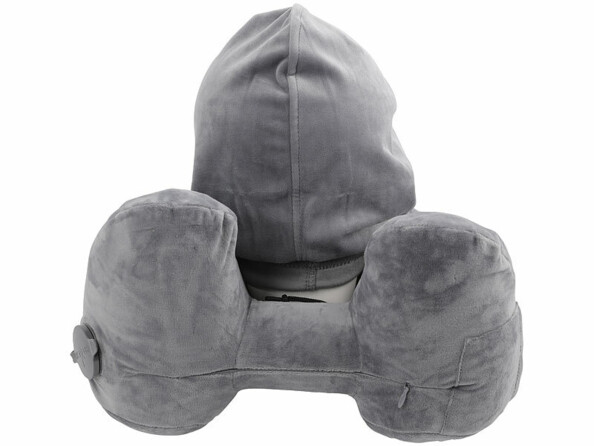 Coussin cervical gonflable avec capuche amovible