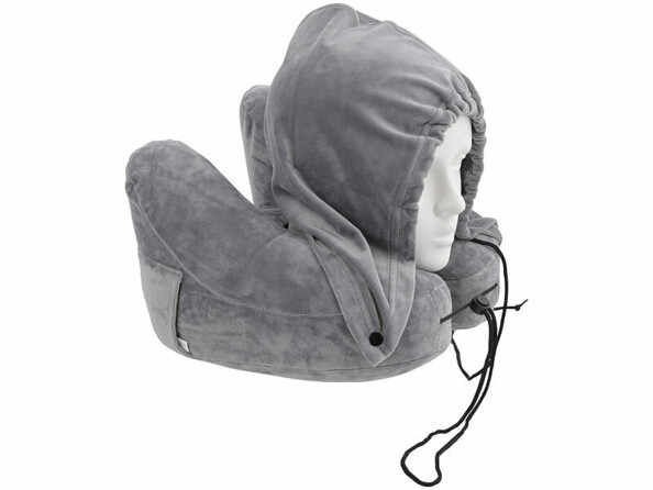 Coussin cervical gonflable avec capuche amovible