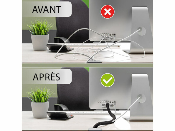 Gaine à fermeture auto pour câble coloris noir 3 m