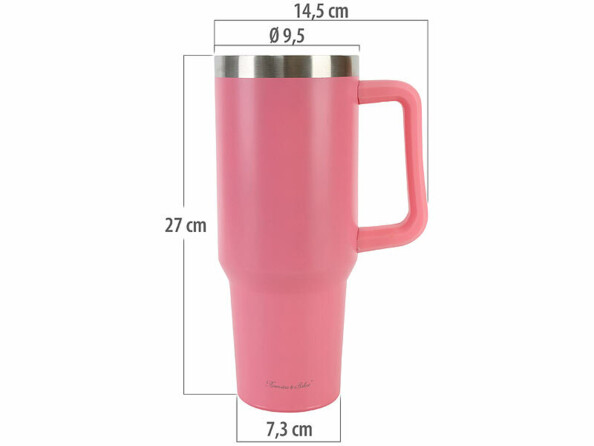 Gobelet isotherme 1,2 L à double paroi rose