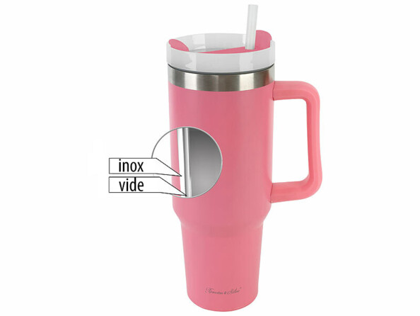 Gobelet isotherme 1,2 L à double paroi rose