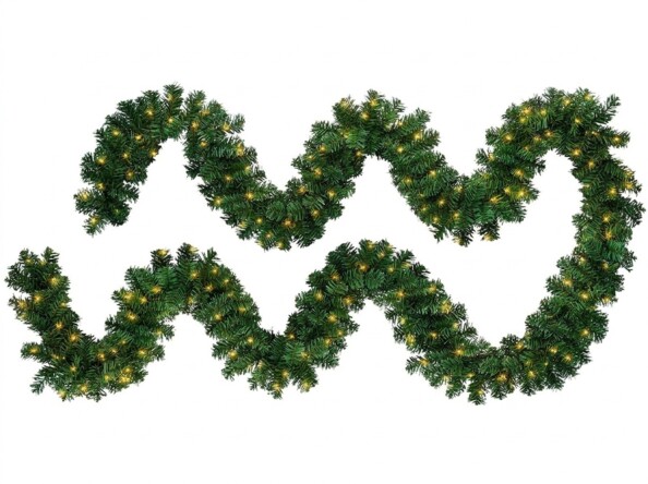 Guirlande de Noël branche de sapin avec 100 LED blanc chaud – 5 m