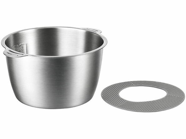 bol 2L en inox pour hachoir avec support antidérapant