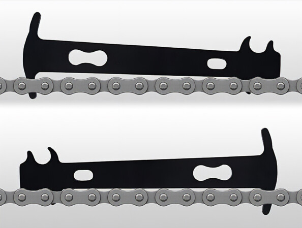 crochet à chaîne mis en situation sur chaîne de vélo