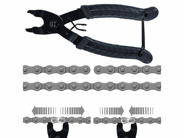 mise en situation de la pince pour chaîne de vélo