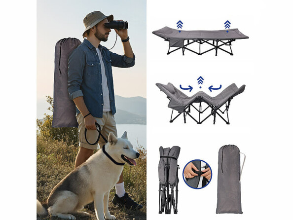 Lit de camping pliable 190 x 68 cm