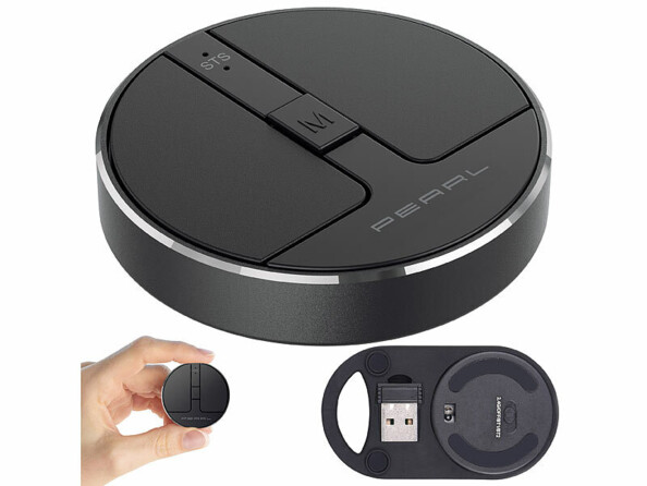 Mini souris sans fil rechargeable RF et bluetooth 5.2 Ø 4cm