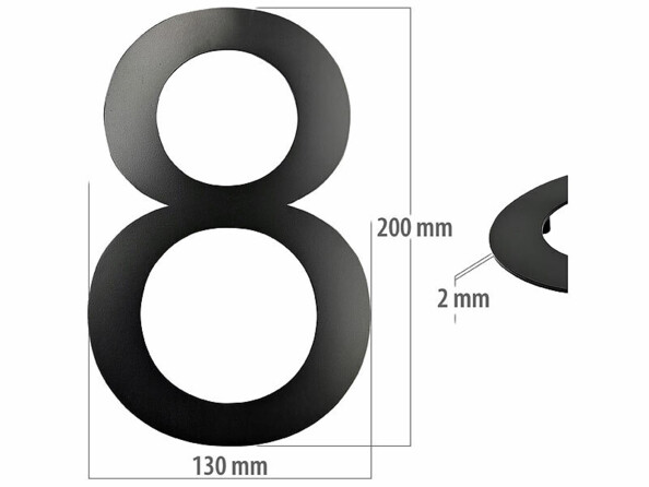 Numéro de maison en métal "8"