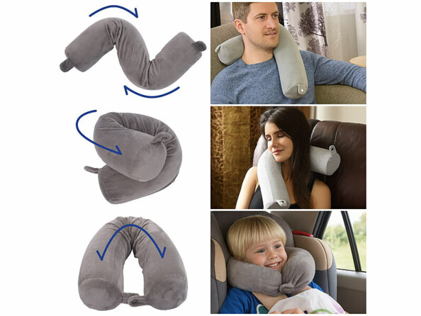 Oreiller de voyage à mémoire de forme avec masque et bouchons