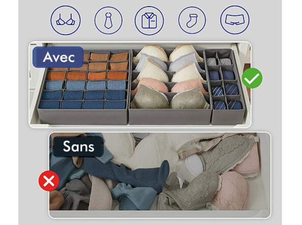 8 organiseurs de rangement pour dressing