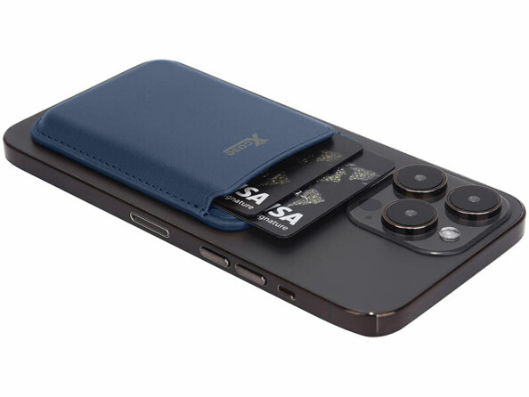 étui CB RFID compatible MagSafe bleu marine