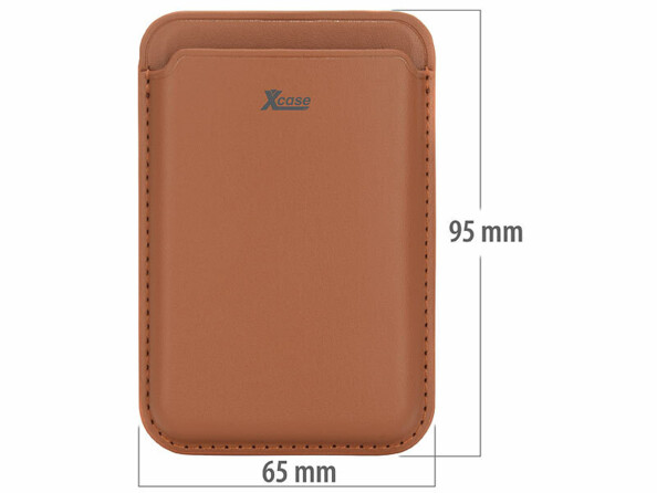 Porte-carte magnétique RFID compatible MagSafe marron
