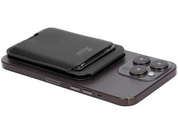 Porte-carte RFID magnétique MagSafe fonction support noir
