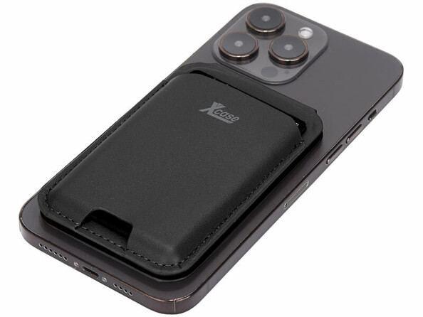 Porte-carte RFID magnétique MagSafe fonction support noir