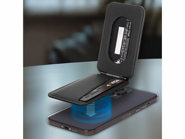 Porte-carte RFID magnétique MagSafe fonction support noir