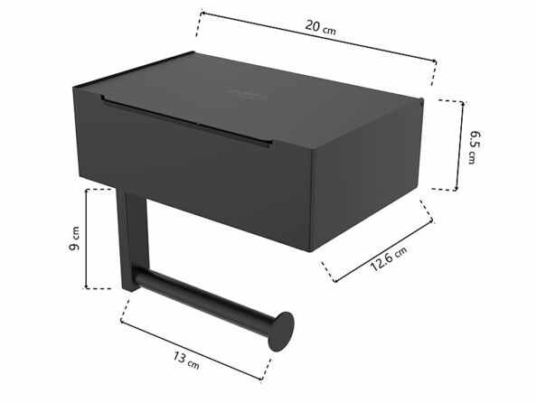 porte rouleau papier toilettes mural boîte lingette