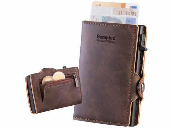 Portefeuille RFID poussoir 8 cartes