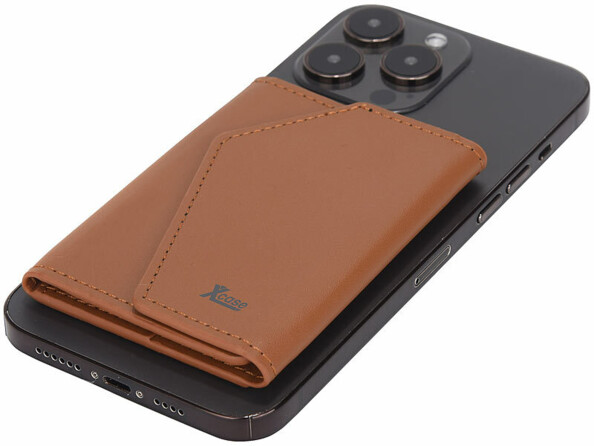 Portefeuille RFID magnétique MagSafe avec support brun