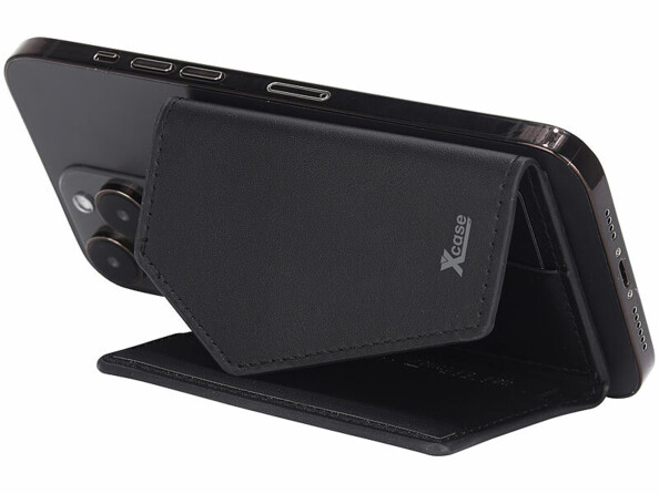 Portefeuille RFID magnétique MagSafe avec support noir