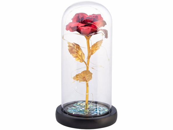 décoration florale sous cloche avec LED