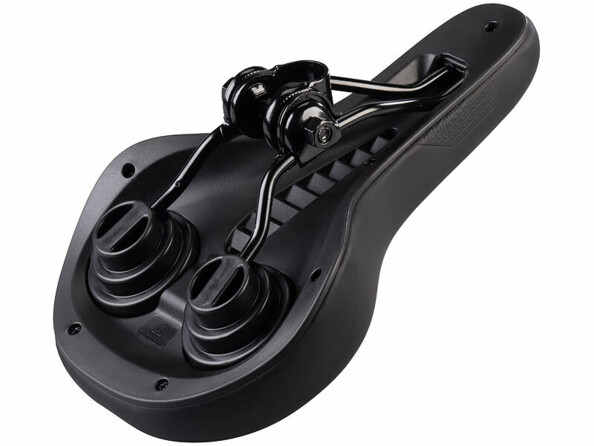 Selle de vélo ergonomique avec mousse à mémoire de forme vue de dessous