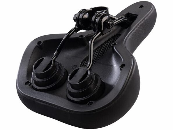 Selle ergonomique pour vélo de ville en mousse à mémoire de forme vue de dessous