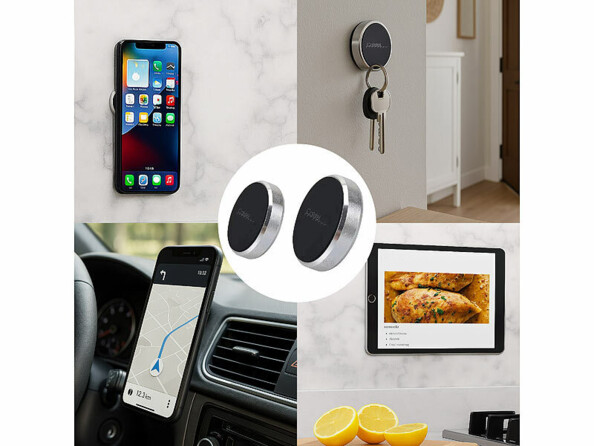 Support adhésif magnétique pour téléphone, clés et tablette