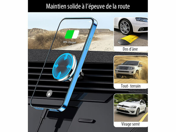support smartphone magnétique pour grille d'aération