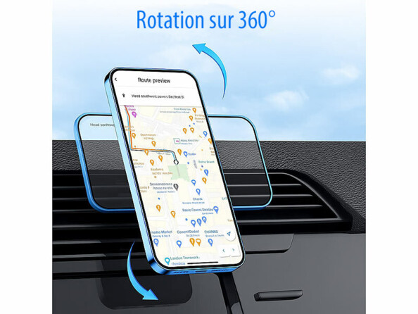 support smartphone magnétique pour grille d'aération