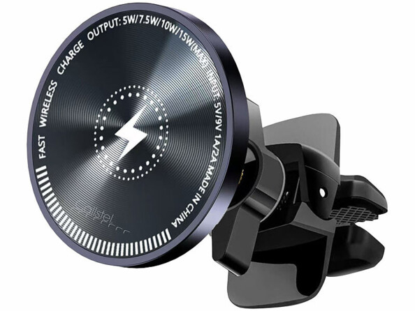 Support smartphone magnétique grille de ventilation compatible Qi et MagSafe