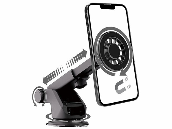 Support smartphone magnétique à ventouse bras extensible