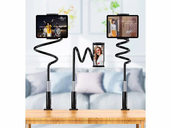Support de table pour tablette avec pince étau et col flexible