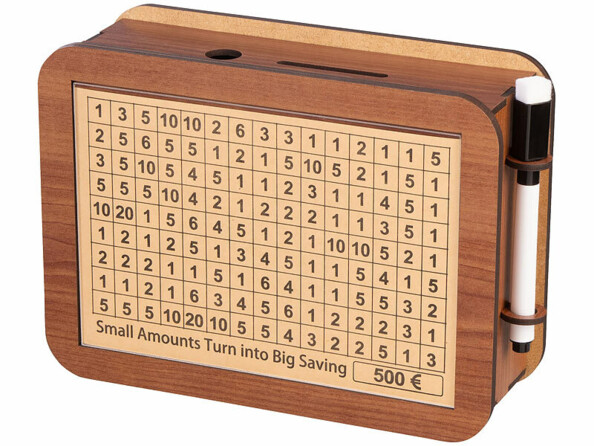 Tirelire à cocher en bois