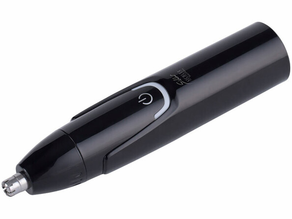 Tondeuse pour poils de nez echargeable vue de 3/4