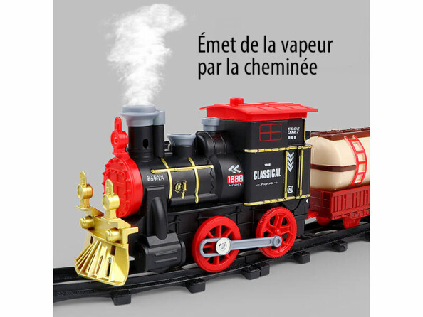 Train électrique miniature avec vapeur