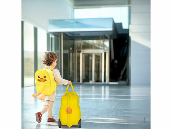 ensemble de bagages sac à dos et valise enfant poussin