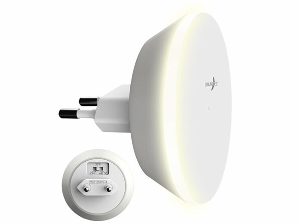 Veilleuse secteur ronde LED CCT avec capteur d'obscurité