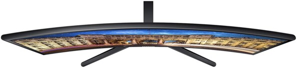 Le moniteur incurvé Samsung C24F396FHR 24" vu de haut.