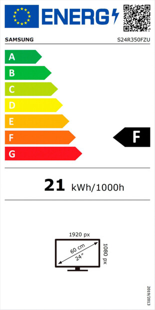 Écran PC LS24R350FZUXEN 24" Etiquette énérgetique