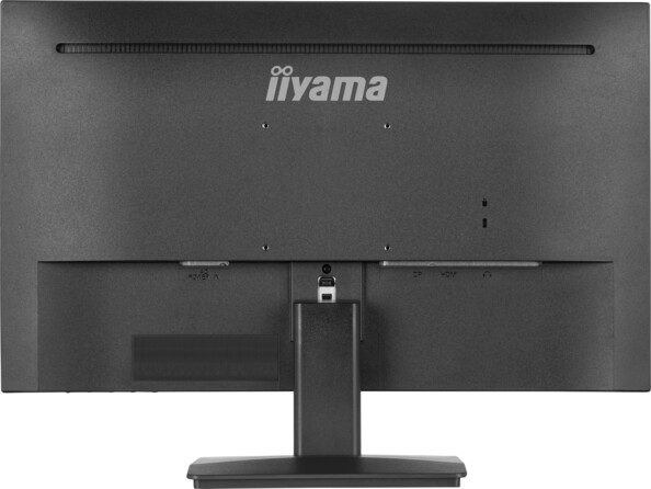 Arrière de l'écran d'ordinateur iiyama coloris noir avec pied de support, haut-parleur et support VESA 100 x 100 mm