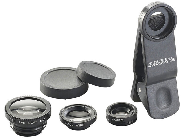 Lentilles grand angle, fish-eye et macro pour smartphone