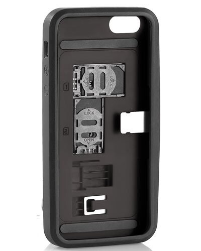 Adaptateur Dual SIM avec coque de protection pour iPhone 5 / 5S