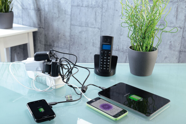 2 boîtes de rangement pour multiprise - Aspect bois de noyer - 23 cm