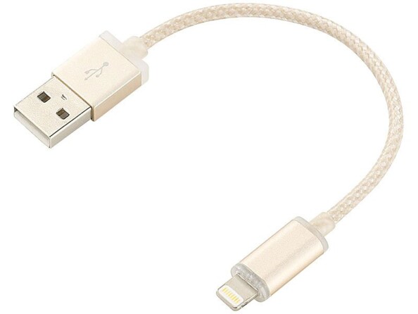 Câble de chargement à LED 15 cm pour iPhone, certifié Apple - Doré 