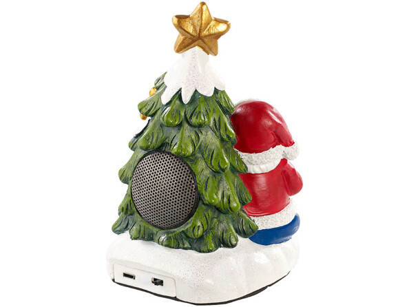 arrière de la décoration de noël avec enceinte intégré prise micro USB et interrupteur