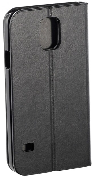 Étui folio en cuir véritable avec range-cartes pour Galaxy S5 - Noir