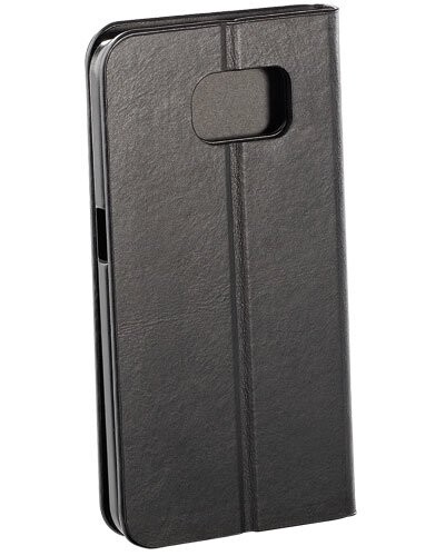 Étui folio en cuir véritable avec range-cartes pour Galaxy S6 - Noir