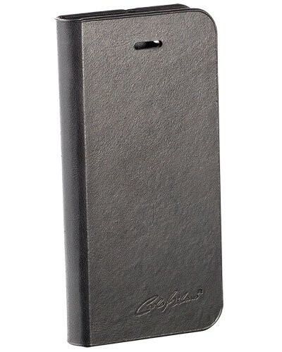 Étui folio en cuir véritable avec range-cartes pour iPhone 5 / 5S / SE - Noir