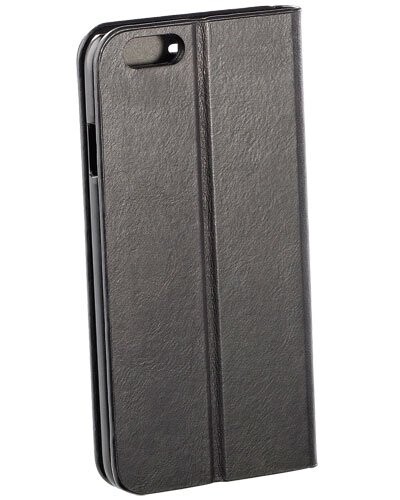 Étui folio en cuir véritable avec range-cartes pour iPhone 6 / 6S - Noir